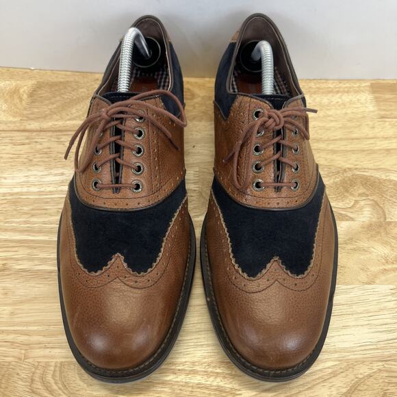 Mens Johnston & Murphy Wingtip Brogue Brown Blue Dress Derby Shoes Size 10.5 M main image 5